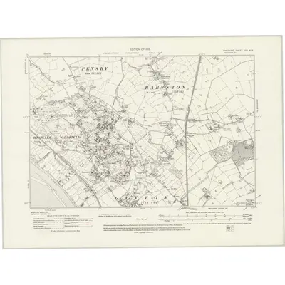1908 Map of Cheshire XXII.NW, 1931 Print