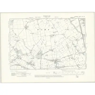 1908 Map of Cheshire XXII.SE, 1913 Print