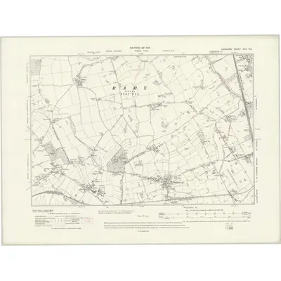 1908 Map of Cheshire XXII.SE, 1931 Print