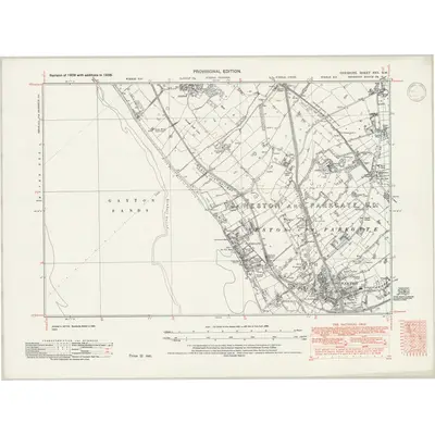 1938 Map of Cheshire XXII.SW, 1947 Print