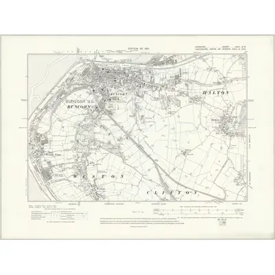 1905 Map of Cheshire XXIV.NE, 1912 Print