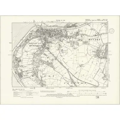 1905 Map of Cheshire XXIV.NE, 1936 Print