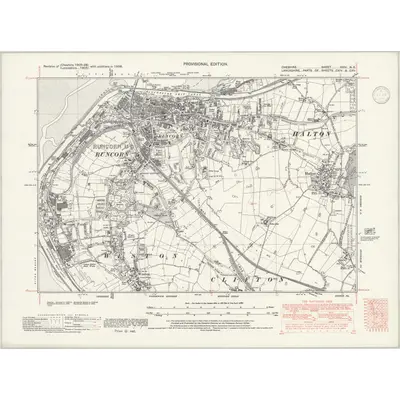 1938 Map of Cheshire XXIV.NE, 1946 Print