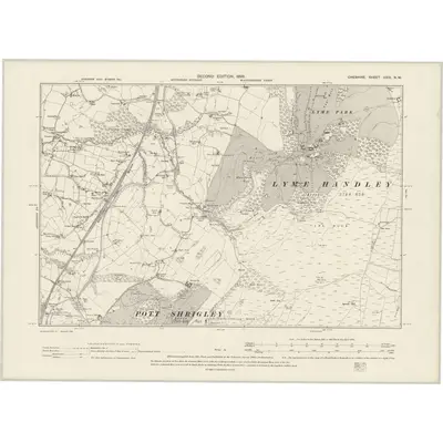 1896 Map of Cheshire XXIX.NW, 1899 Print