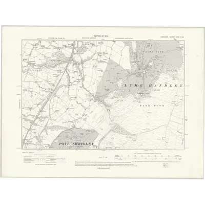 1907 Map of Cheshire XXIX.NW, 1910 Print