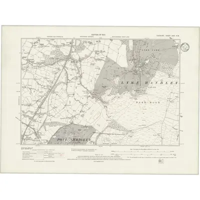 1907 Map of Cheshire XXIX.NW, 1934 Print