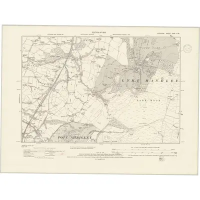 1907 Map of Cheshire XXIX.NW, 1937 Print