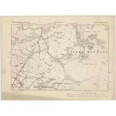 1938 Map of Cheshire XXIX.NW, 1939 Print