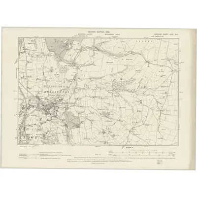 1896 Map of Cheshire XXIX.SW, 1899 Print