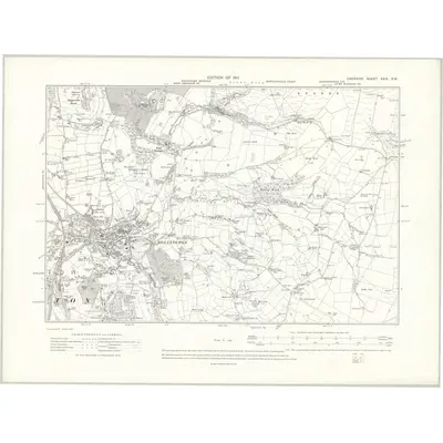 1907 Map of Cheshire XXIX.SW, 1911 Print