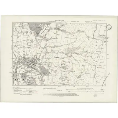 1907 Map of Cheshire XXIX.SW, 1934 Print