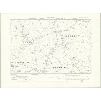 1908 Map of Cheshire XXV.NE, 1911 Print