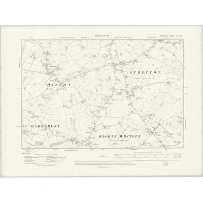 1908 Map of Cheshire XXV.NE, 1931 Print