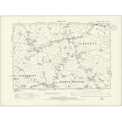 1908 Map of Cheshire XXV.NE, 1936 Print
