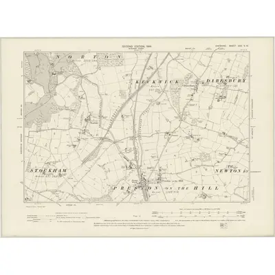 1897 Map of Cheshire XXV.NW, 1899 Print