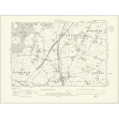 1905 Map of Cheshire XXV.NW, 1936 Print