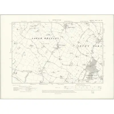 1908 Map of Cheshire XXV.SE, 1911 Print