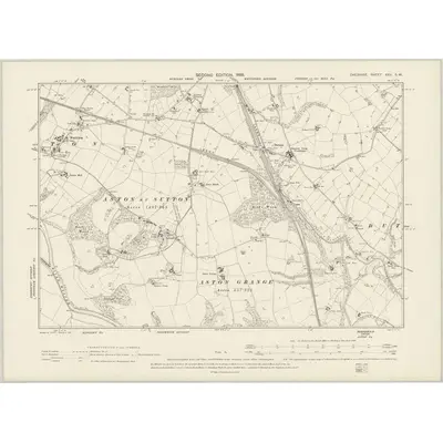 1897 Map of Cheshire XXV.SW, 1899 Print
