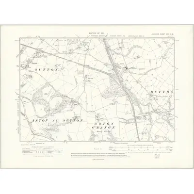 1908 Map of Cheshire XXV.SW, 1911 Print
