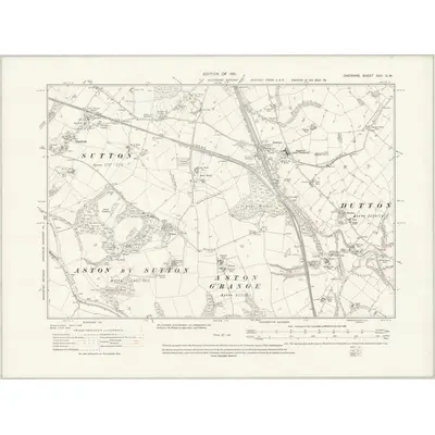 1908 Map of Cheshire XXV.SW, 1931 Print