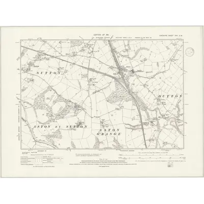 1908 Map of Cheshire XXV.SW, 1936 Print