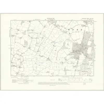 1908 Map of Cheshire XXVI.NE, 1910 Print