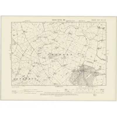 1897 Map of Cheshire XXVI.NW, 1899 Print