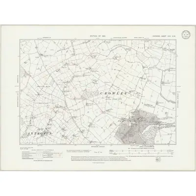 1908 Map of Cheshire XXVI.NW, 1933 Print