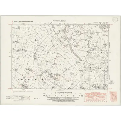 1938 Map of Cheshire XXVII.NE, 1947 Print