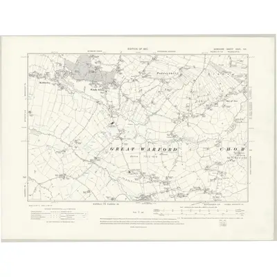 1907 Map of Cheshire XXVII.SE, 1910 Print
