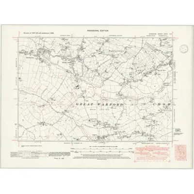 1938 Map of Cheshire XXVII.SE, 1946 Print