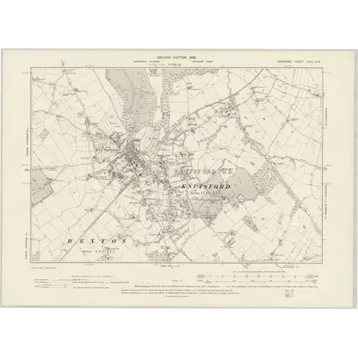 1897 Map of Cheshire XXVII.SW, 1899 Print