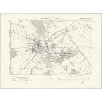 1908 Map of Cheshire XXVII.SW, 1911 Print
