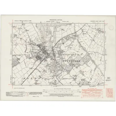 1938 Map of Cheshire XXVII.SW, 1947 Print