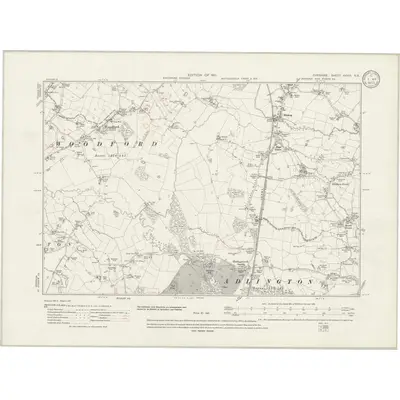 1907 Map of Cheshire XXVIII.NE, 1933 Print