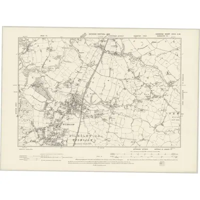 1896 Map of Cheshire XXVIII.NW, 1899 Print