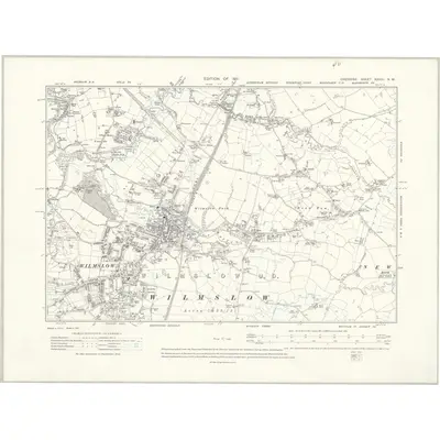 1907 Map of Cheshire XXVIII.NW, 1911 Print