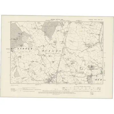 1896 Map of Cheshire XXVIII.SE, 1899 Print