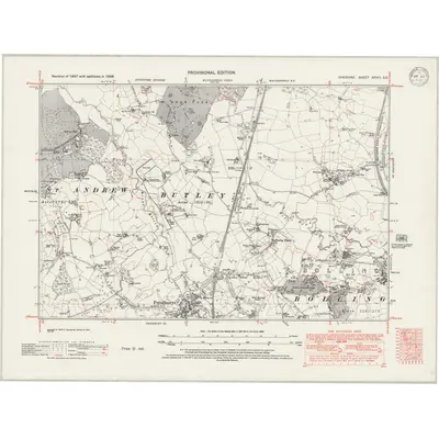 1938 Map of Cheshire XXVIII.SE, 1946 Print