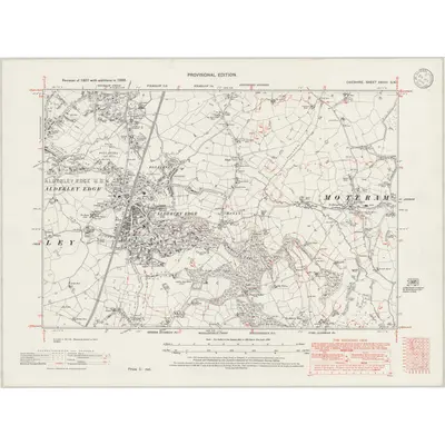 1938 Map of Cheshire XXVIII.SW, 1946 Print