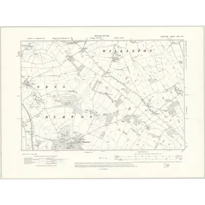 1909 Map of Cheshire XXX.NE, 1913 Print