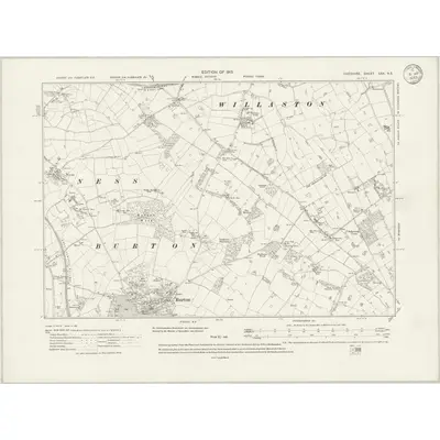 1909 Map of Cheshire XXX.NE, 1933 Print
