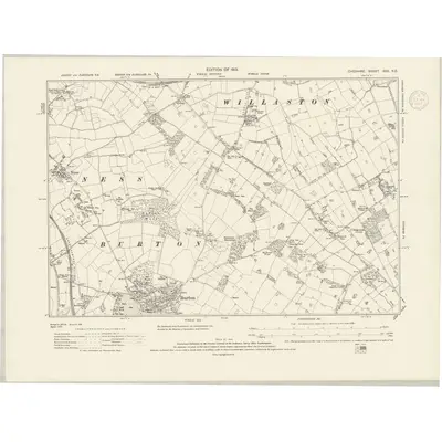 1909 Map of Cheshire XXX.NE, 1937 Print