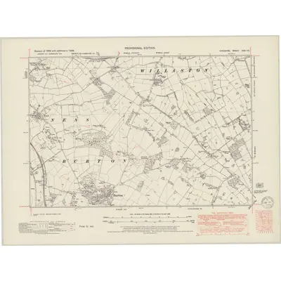 1938 Map of Cheshire XXX.NE, 1949 Print