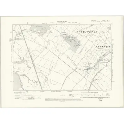 1909 Map of Cheshire XXX.SE, 1913 Print