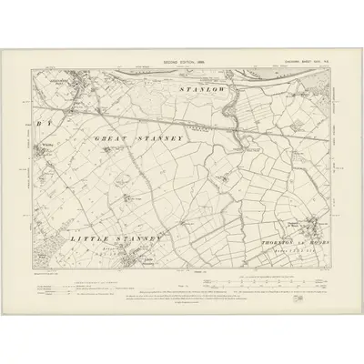 1897 Map of Cheshire XXXI.NE, 1899 Print