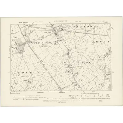 1897 Map of Cheshire XXXI.NW, 1899 Print