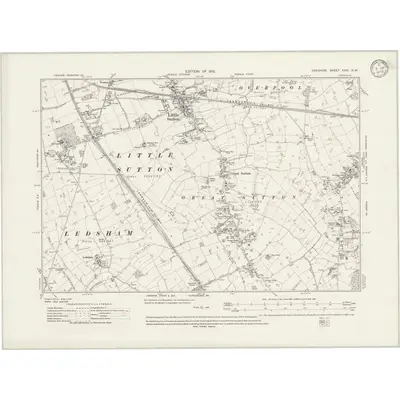 1909 Map of Cheshire XXXI.NW, 1933 Print