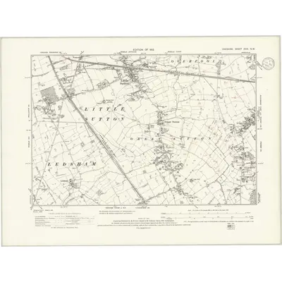 1909 Map of Cheshire XXXI.NW, 1936 Print