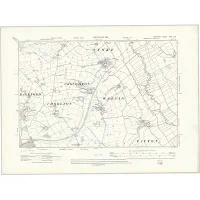 1908 Map of Cheshire XXXI.SE, 1912 Print